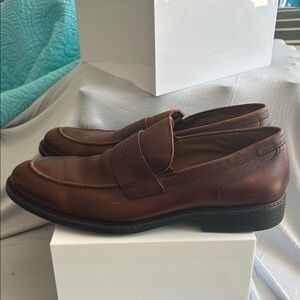 Johnston & Murphy Rich Brown Leather Slip-Ons